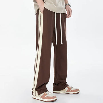 Aidase Korean Fashion Men Clothing Harajuku Straight Pants Spring Autumn New Streetwear Casual Contrast Striped Loose Wide Leg Trousers aidase-shop